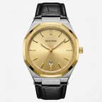 Bestwin Golden Prestige Leather Watch