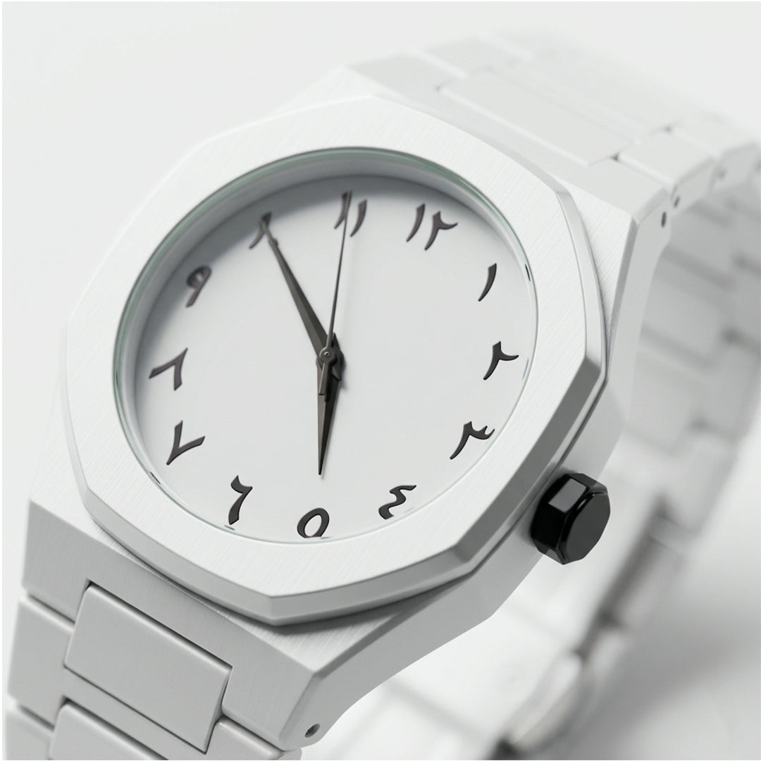 Aura White Arabic Dial Minimalist Watch