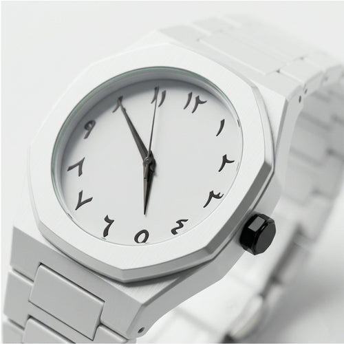 Aura White Arabic Dial Minimalist Watch