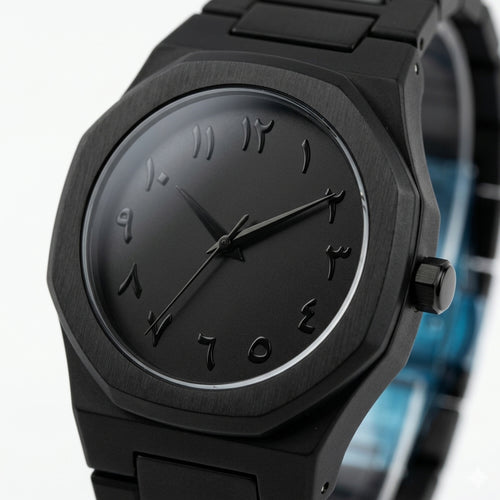 Black Arabic Aura Minimalist Watch