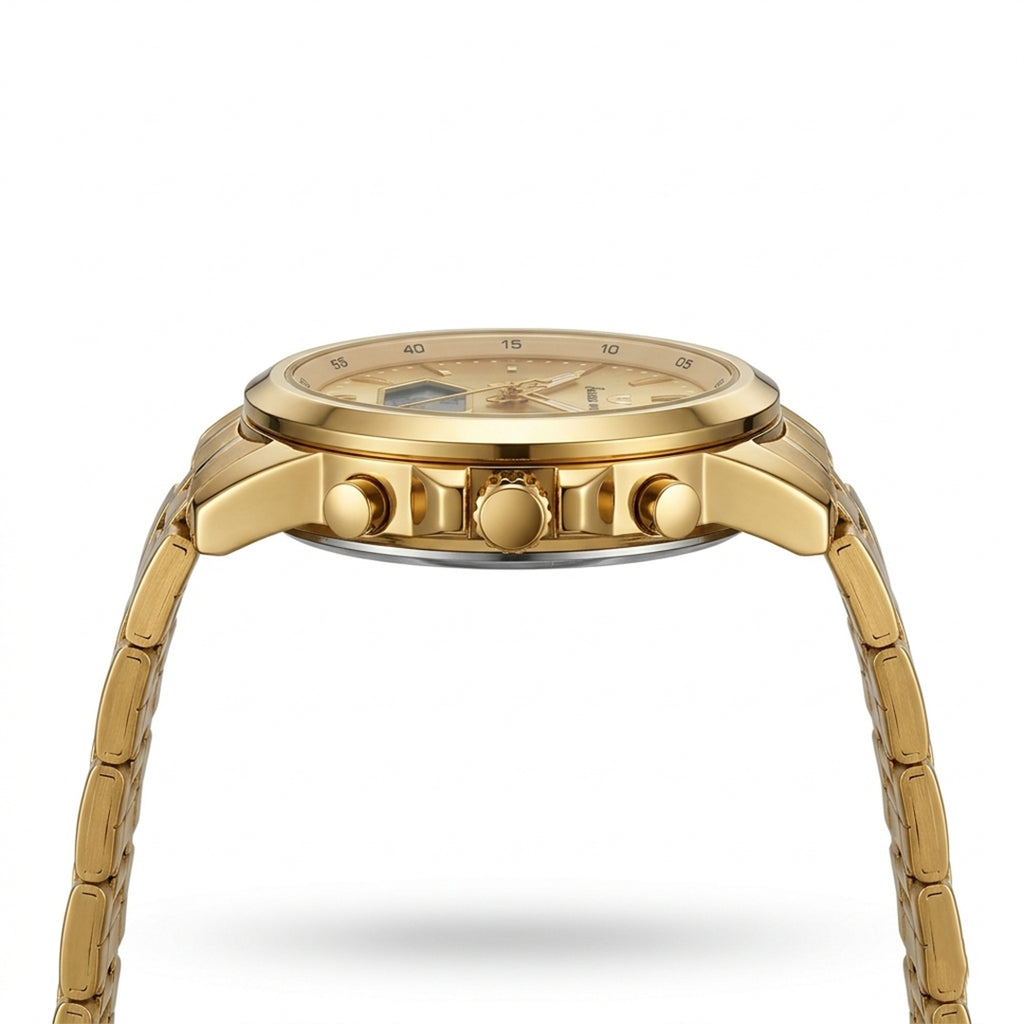 Success Way Gold Luxury Analog-Digital Watch for Men – Stainless Steel Premium Design