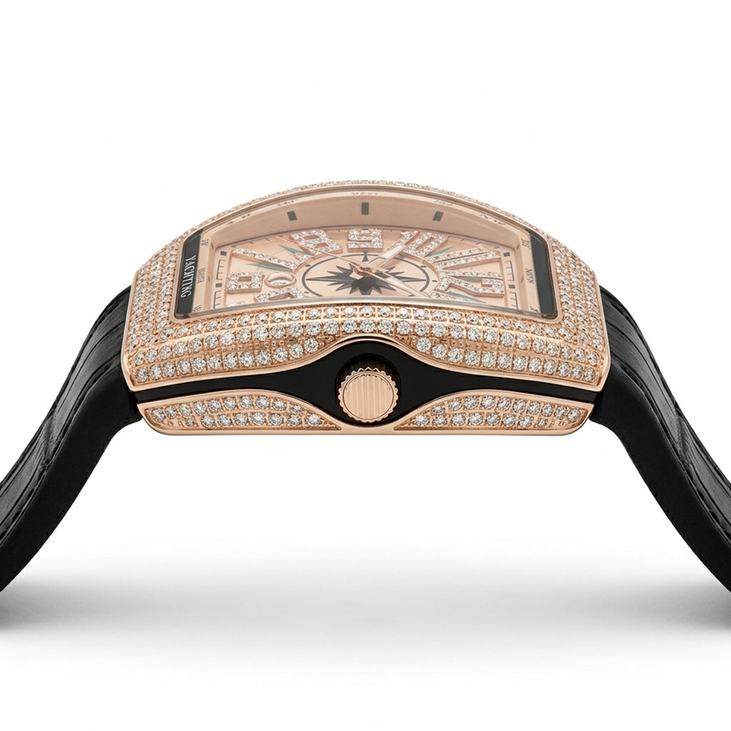 FM Luxury Diamond Rose Gold Watch