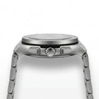 Silver Chronograph Luxury Steel Watch – Black Dial