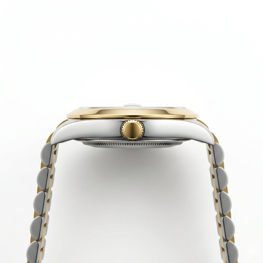 Rollie | Green Dial Two-Tone Luxury Watch