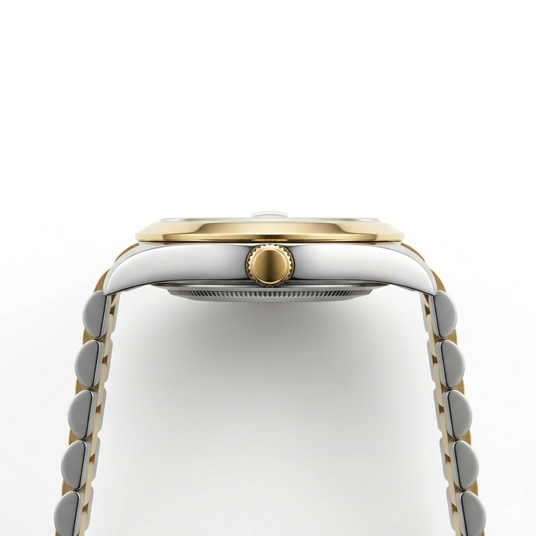 Rollie | Green Dial Two-Tone Luxury Watch
