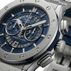 Blue Skeleton Chronograph Luxury Watch