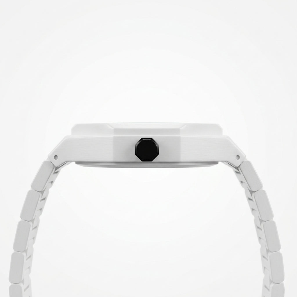 Aura White Arabic Dial Minimalist Watch