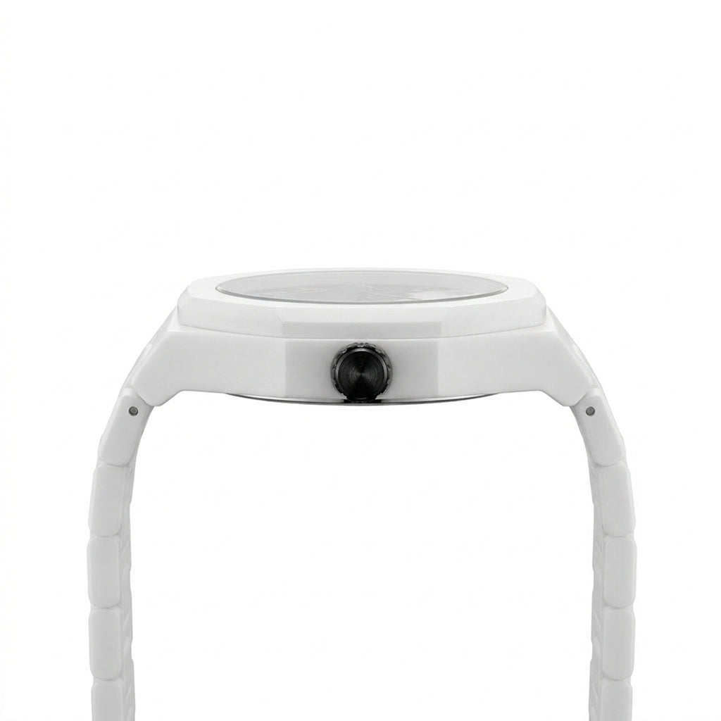 Marble Design White Arabic Dial Minimalist Watch