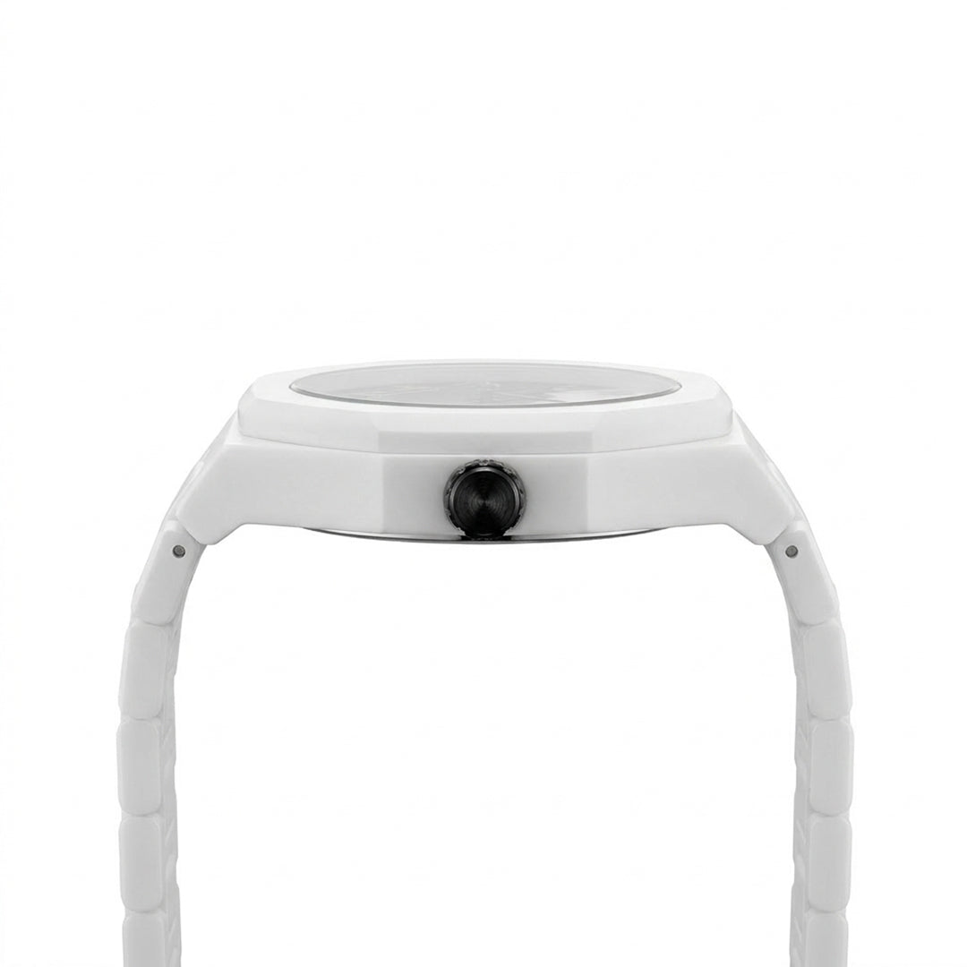 Marble Design White Arabic Dial Minimalist Watch