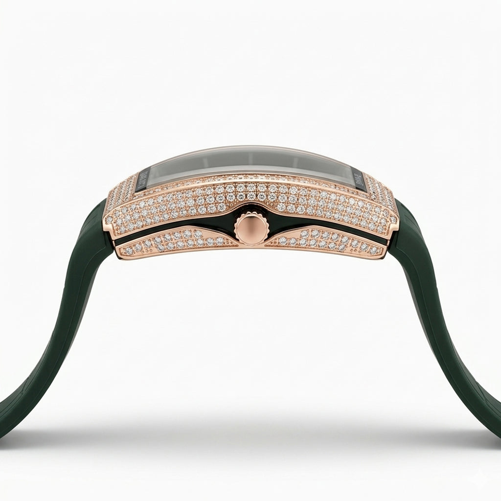 Denvosi Luxury Elegant Green Dial Diamond Square Watch