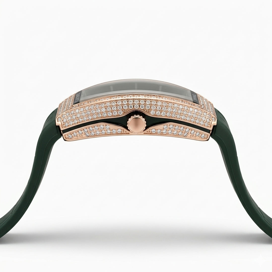 Denvosi Luxury Elegant Green Dial Diamond Square Watch