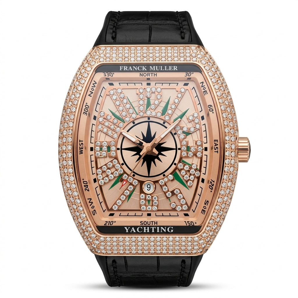 FM Luxury Diamond Rose Gold Watch