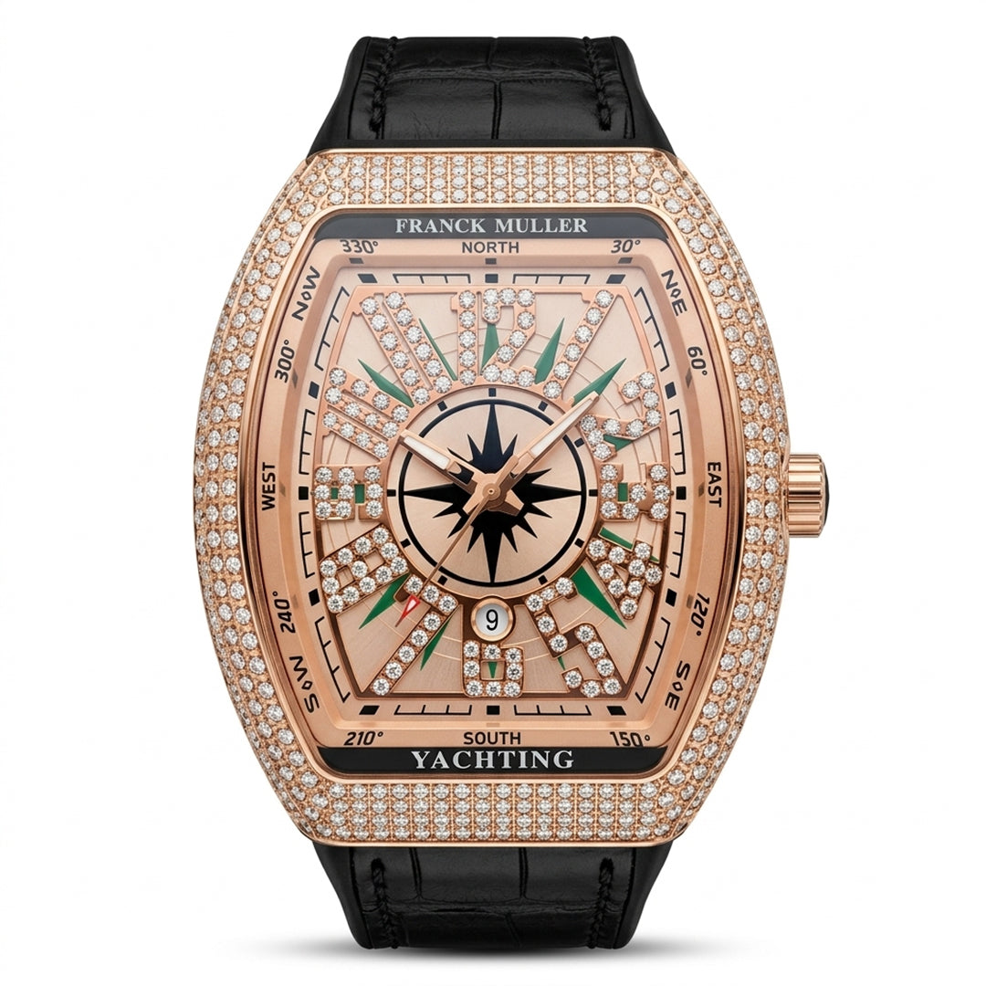 FM Luxury Diamond Rose Gold Watch