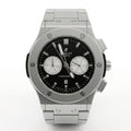 Silver Chronograph Luxury Steel Watch – Black Dial