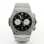 Silver Chronograph Luxury Steel Watch – Black Dial