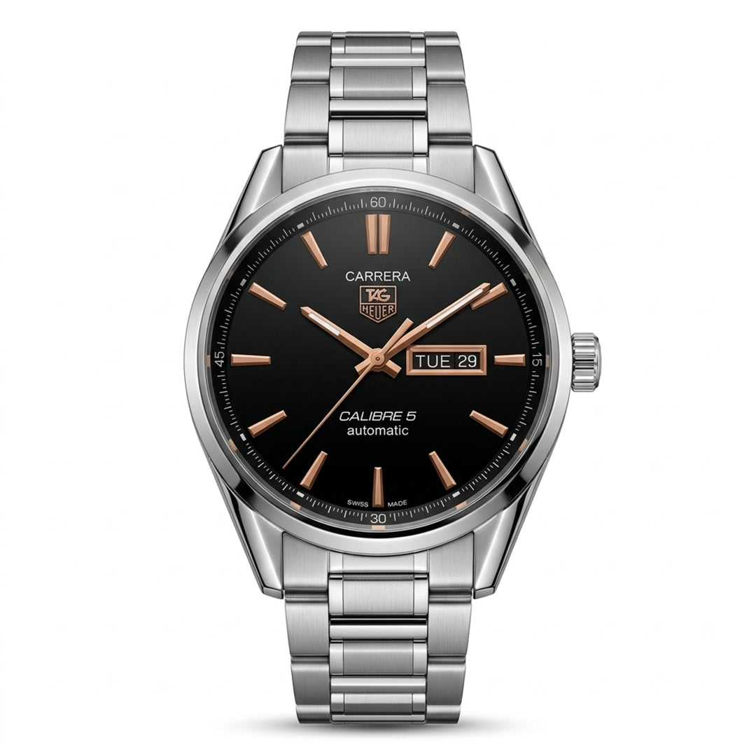 Heuer Carrera Black Dial Automatic Watch