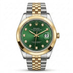 Rollie | Green Dial Two-Tone Luxury Watch