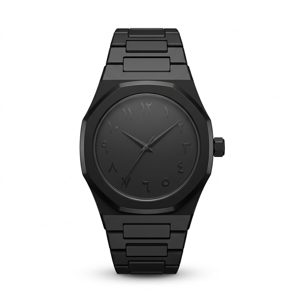 Black Arabic Aura Minimalist Watch