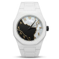 Marble Design White Arabic Dial Minimalist Watch