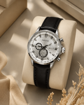 Insuch Classic Silver Dial Chronograph Watch