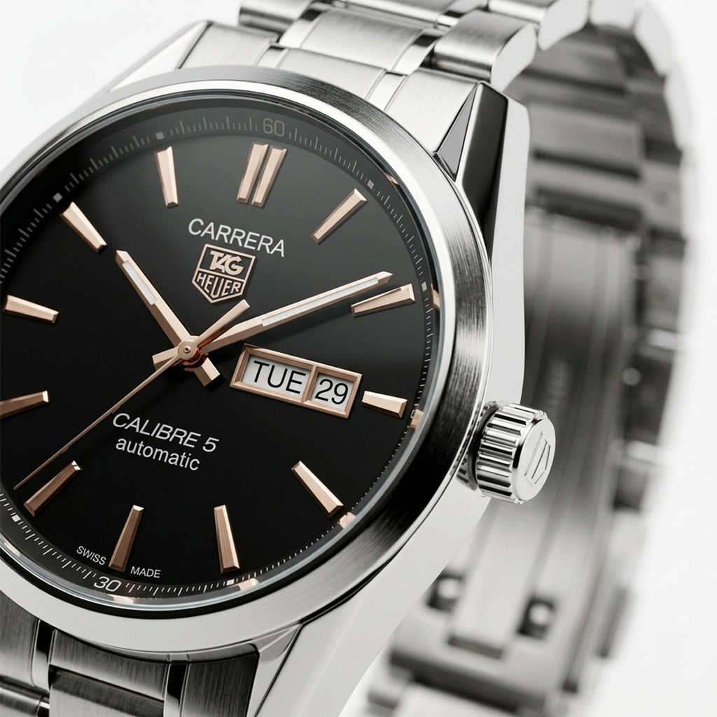Heuer Carrera Black Dial Automatic Watch