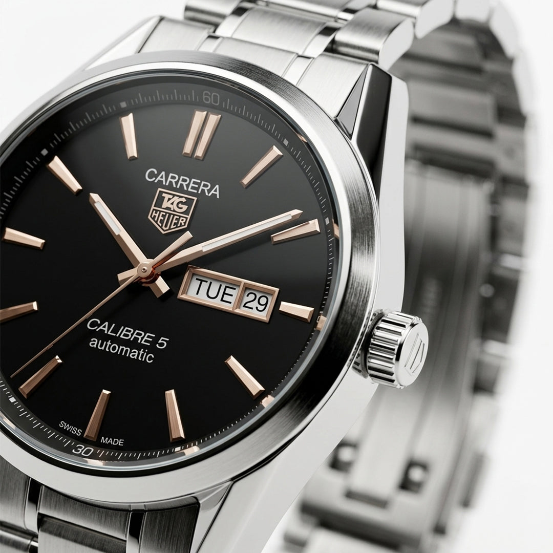 Heuer Carrera Black Dial Automatic Watch