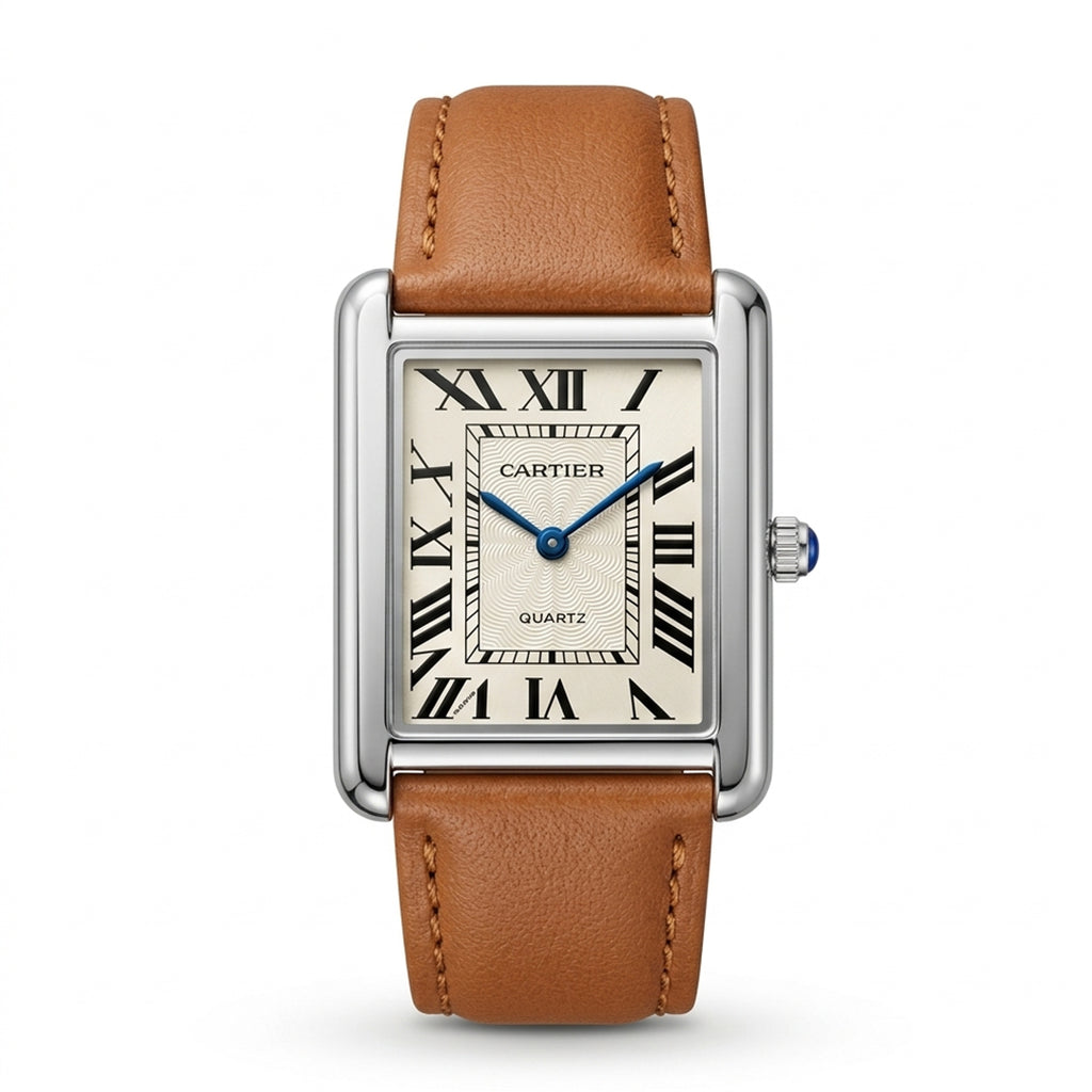 Vintage Tank Elegant Roman Dial Square Watch