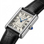 Vintage Tank Luxury Black Dial Watch