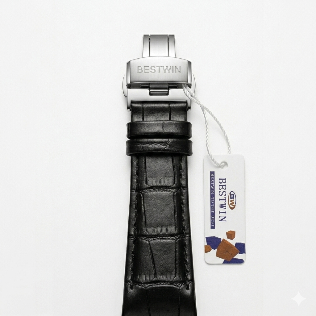 Bestwin Golden Prestige Leather Watch