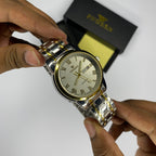 FNGEEN Silver Gold Luxury Watch With Free Cell & Adjustment Tool