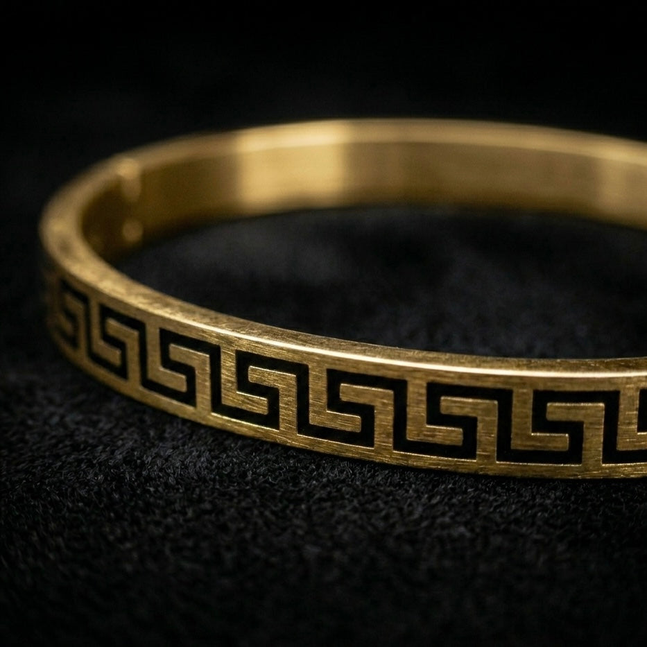 Luxury Gold Greek Cuff Bracelet