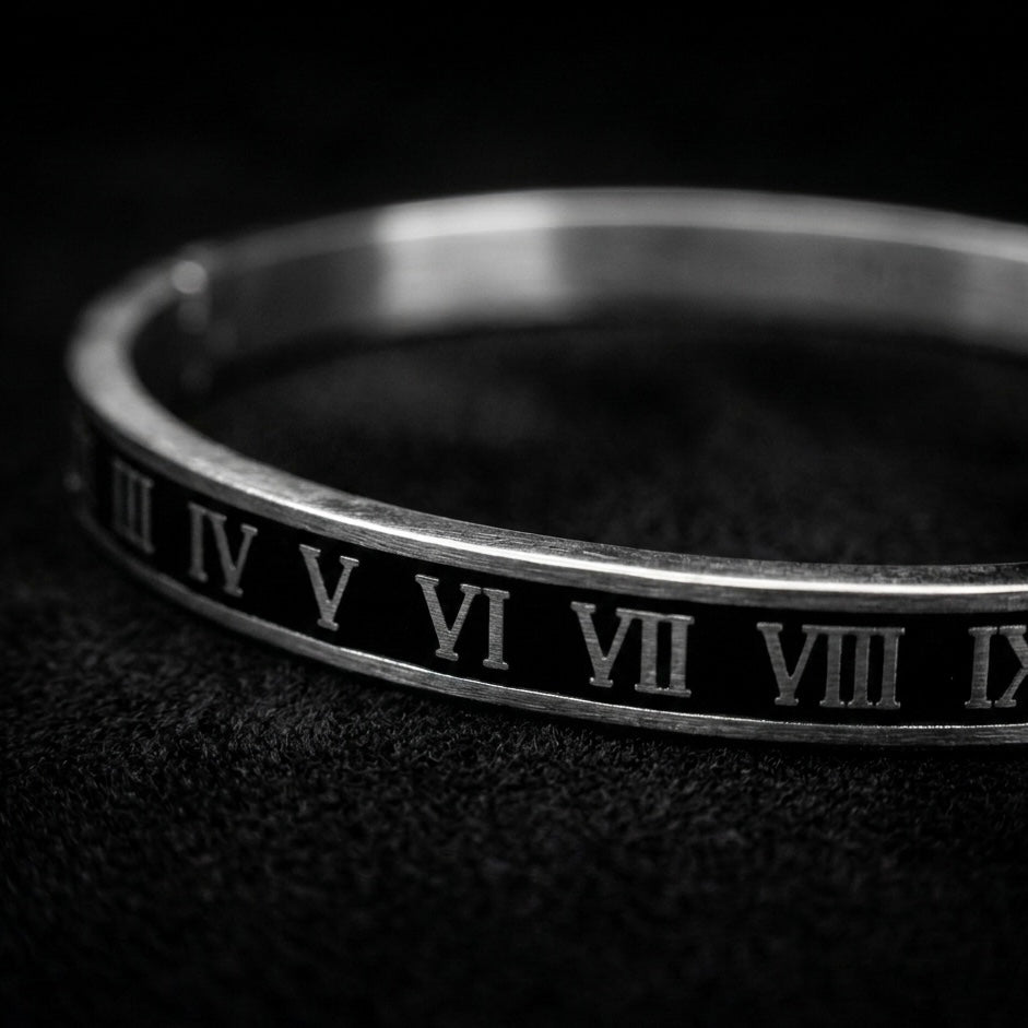 Luxury Roman Numeral Cuff Bracelet