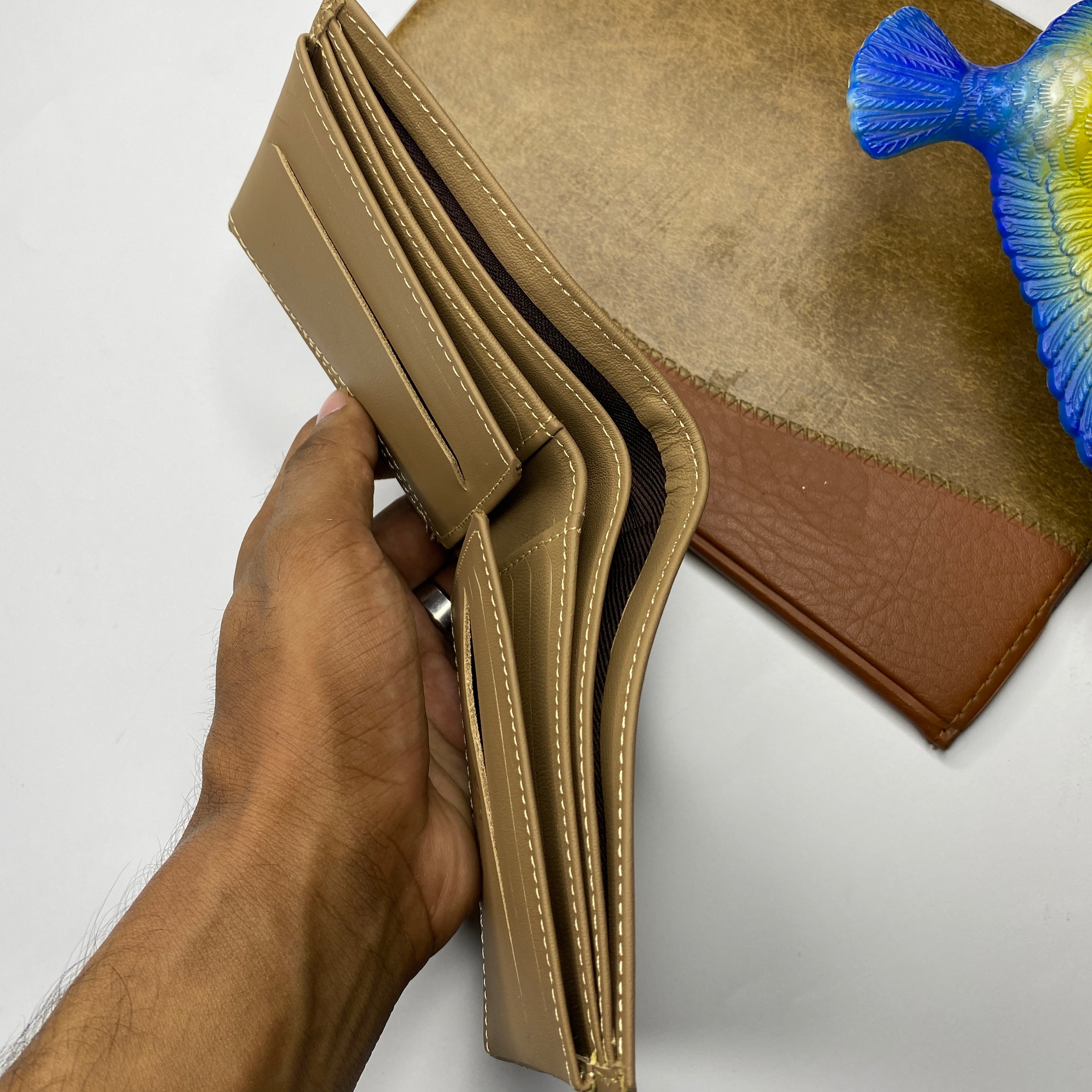 Luxury Camel Brown Genuine Leather Wallet