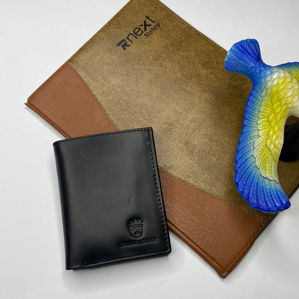 Luxury Pure Black Genuine Leather Wallet
